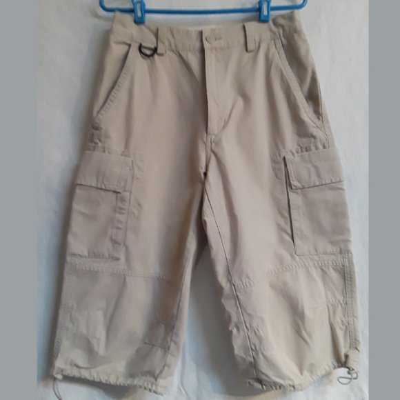 Old Navy 29" Waist Below The Knee Khaki Cargo Shorts W/Cinch (T-398) - Picture 1 of 5